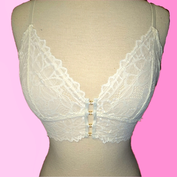 aerie Other - 🆕Aerie Real Power Plunge Push Up Unlined Bra in White - Medium - NWT